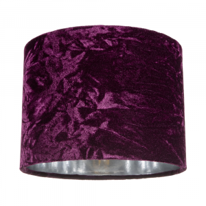 Modern Purple Crushed Velvet 8" Table/Pendant Lampshade with Shiny Silver Inner