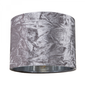 Modern Silver Crushed Velvet 8" Table/Pendant Lampshade with Shiny Silver Inner