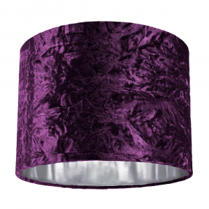 Modern Purple Crushed Velvet 10" Table/Pendant Lampshade with Shiny Silver Inner