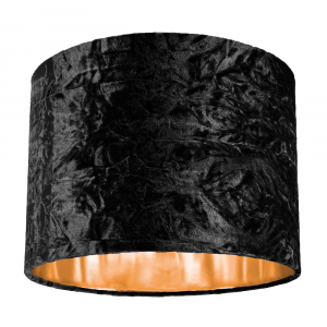 Modern Black Crushed Velvet 10" Table/Pendant Lampshade with Shiny Copper Inner