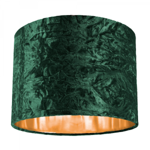 Modern Green Crushed Velvet 10" Table/Pendant Lampshade with Shiny Copper Inner