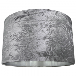 Modern Silver Crushed Velvet 20" Floor/Pendant Lampshade with Shiny Silver Inner