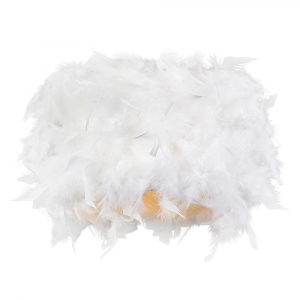 Modern Designer Real White Feather Drum Lamp Shade with Inner Cotton Lining