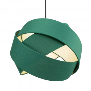 Modern Triple Ring Forest Green Cotton Fabric Pendant Shade with Satin Inner