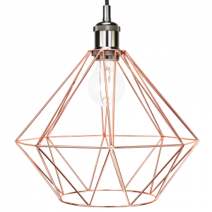 Industrial Cage Designed Copper Plated Metal Ceiling Pendant Lighting Shade