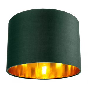 Contemporary Green Cotton 10" Table/Pendant Lamp Shade with Shiny Copper Inner
