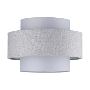 Modern Grey Herringbone Linen and Cotton Triple Tier Design Pendant Lamp Shade