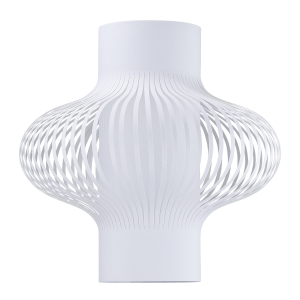 Modern and Sleek Pendant Light Shade with White Cotton Fabric Curving Ribbons