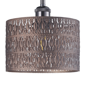 Traditional and Stylish Floral Moroccan Designed Matt Bronze Pendant Lamp Shade