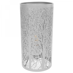 Unique and Beautiful Matt Grey Metal Forest Design Table Lamp with Cable Switch