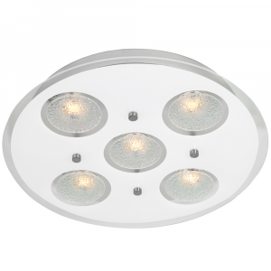 Contemporary Circular LED Bathroom Flush Ceiling Light with Clear/Frosted Glass