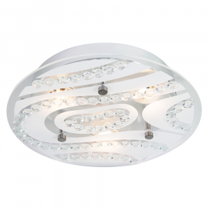 Modern Circular Bathroom Flush LED Ceiling Light with Clear/Frosted Glass Plate