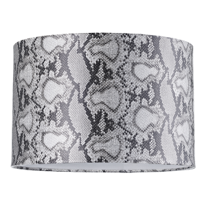 Black and Silver Python Snake Print Lamp Shade with Inner Satin Silver Lining