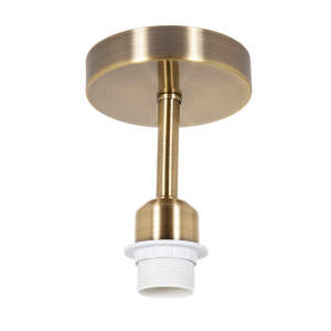 Brushed Antique Brass Ceiling Light Fitting for Industrial Style Light Bulbs
