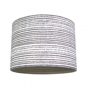 Modern Nautical Coastal Style Striped 10" Drum Lamp Shade in Black and White