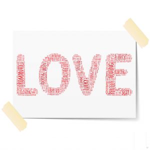 Love Word Art, Wall Print | Valentine's or Anniversary Gift | A4 Print Only