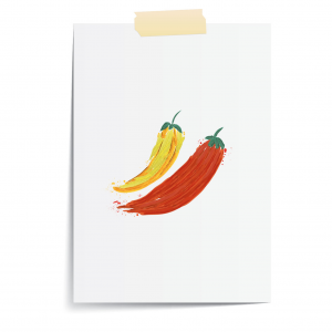 Striking Chilli Wall Art Illustration | Food Art Print | A3 Print Only