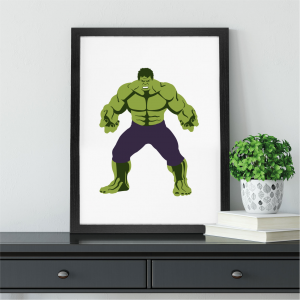 The Incredible Hulk Inspired Print | Avengers Wall Art | A3 with Black Frame