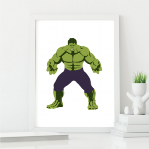 The Incredible Hulk Inspired Print | Avengers Wall Art | A3 with White Frame