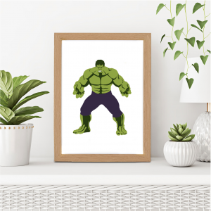 The Incredible Hulk Inspired Print | Avengers Wall Art | A3 with Oak Frame