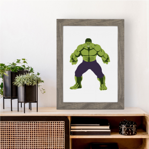 The Incredible Hulk Inspired Print | Avengers Wall Art | A4 with Grey Frame