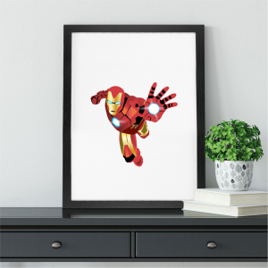 Iron Man Tony Stark Inspired Print | Avengers Wall Art | A4 with Black Frame
