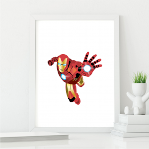 Iron Man Tony Stark Inspired Print | Avengers Wall Art | A5 with White Frame