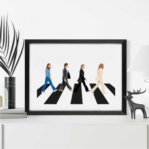 The Beatles Abbey Road Inspired Print | Music Icon Wall Art | A3 w/ Black Frame