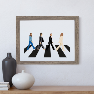 The Beatles Abbey Road Inspired Print | Music Icon Wall Art | A3 w/ Grey Frame