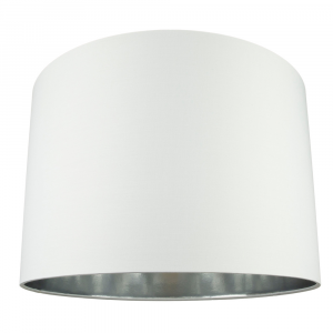 Modern White Cotton 16" Floor/Pendant Lamp Shade with Shiny Silver Inner