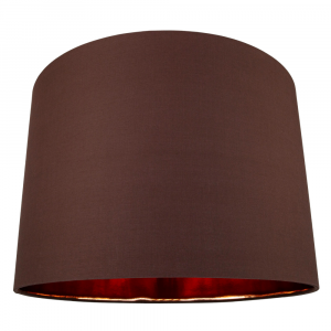Modern Chocolate Brown 16" Floor/Pendant Lampshade with Shiny Copper Inner