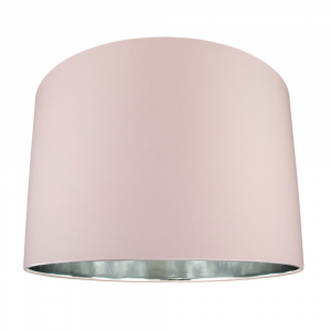 Modern Soft Pink Cotton 16" Floor/Pendant Lamp Shade with Shiny Silver Inner