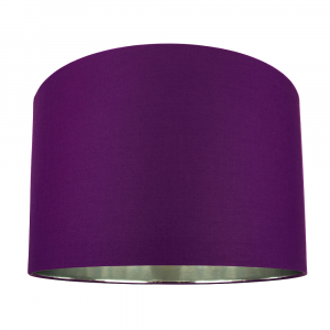 Modern Purple Cotton 16" Floor/Pendant Lamp Shade with Shiny Silver Inner