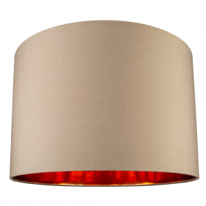 Modern Taupe Cotton 16" Floor/Pendant Lamp Shade with Shiny Copper Inner