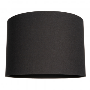 Contemporary Black Textured Linen Fabric 16" Lamp Shade with Satin Inner Lining