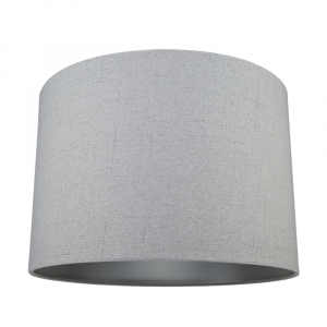 Contemporary Grey Textured Linen Fabric 16" Lamp Shade with Satin Inner Lining