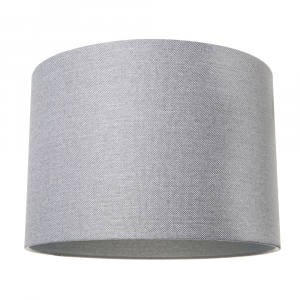 Contemporary and Sleek Light Grey Ash Linen Fabric 16" Drum Lamp Shade
