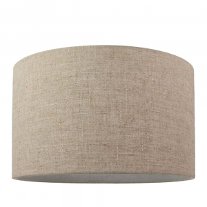 Contemporary and Classic Natural Dark Beige Oatmeal Linen Fabric 16" Lamp Shade