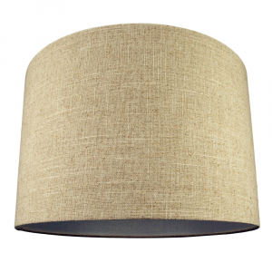 Traditional and Classic Natural Dark Beige Oatmeal Linen Fabric 16" Lamp Shade
