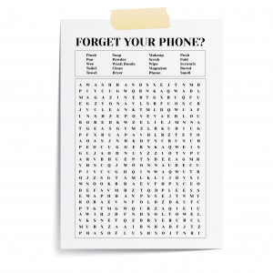 Forgot Your Phone Bathroom Wall Print | Toilet Word Search | A3 Print Only