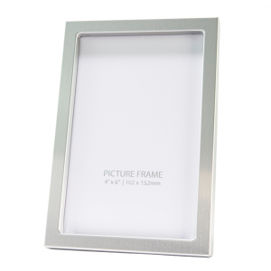 Contemporary and Simple Brushed Silver Aluminium 4x6 Rectangular Picture Frame