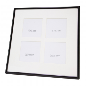 Traditional Matt Black Square Multi-Picture Collage Frame with Inner Ivory Card