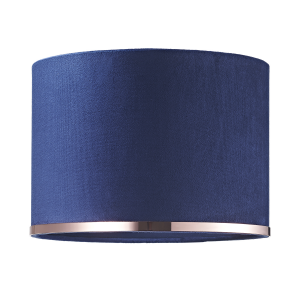Contemporary Midnight Navy Blue Soft Velvet 10" Lamp Shade with Copper Ring