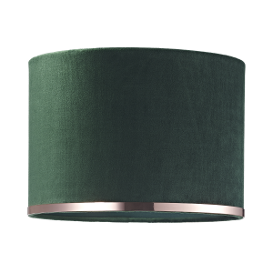 Contemporary Emerald Forest Green Soft Velvet 10" Lamp Shade with Copper Ring