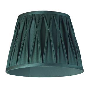 Handmade 100% Silk Fabric Green Single Pleated Lamp Shade with Tapered Edges