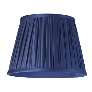 Genuine 100% Silk Fabric Navy Coolie Hand Pleated Lamp Shade with Tapered Edges