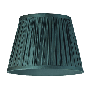 Genuine 100% Silk Fabric Green Coolie Hand Pleated Lamp Shade with Tapered Edges