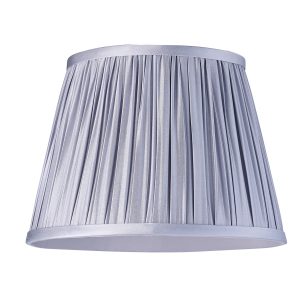 Genuine 100% Silk Fabric Grey Coolie Hand Pleated Lamp Shade with Tapered Edges