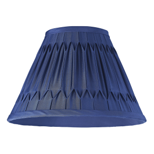 Luxurious Faux Silk Fabric Navy Double Pinch Lamp Shade with Tapered Edges