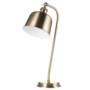 Traditional Vintage Brushed Antique Brass Plated Table Lamp with Inline Switch
